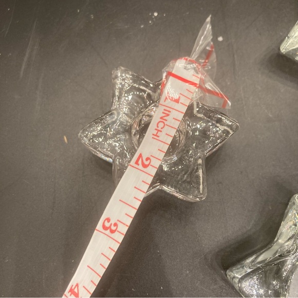 Glass/crystal clear star tea light candleholders 1/2’t w/1 tapper candleholder - Picture 4 of 14